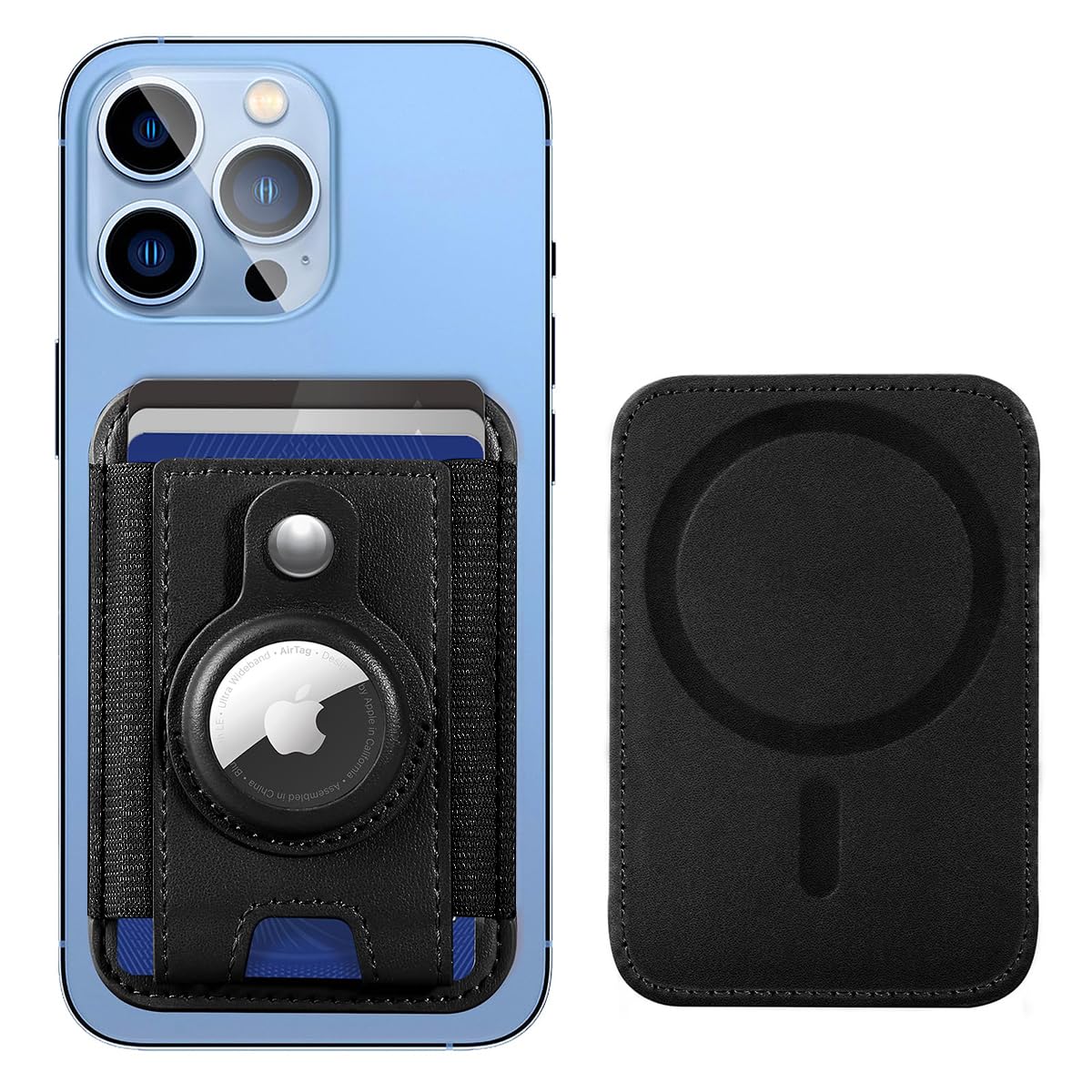 ZORBES Magnetic Card Wallet Holder for Phone Magsafe Card Holder with AirTag Holder Leather Holder Slim Magnetic Wallet Card Holder MagSafe Wallet Magnetic Card for iPhone 15/14/13/12 Series ZORBES Magnetic Card Wallet Holder for Phone Magsafe Card Holder with AirTag Holder Leather Holder Slim Magnetic Wallet Card Holder MagSafe Wallet Magnetic Card for iPhone 15/14/13/12 Series